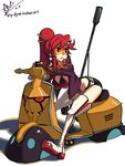  alex_ahad goggles ground_vehicle motor_vehicle red_hair scooter solo tengen_toppa_gurren_lagann thighhighs yoko_littner 