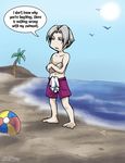  ace_attorney beach capcom gyakuten_saiban miles_edgeworth mitsurugi_reiji shorts 