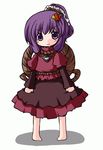  animated animated_gif barefoot blinking chibi futami_yayoi hair_ornament leaf_hair_ornament solo touhou trembling yasaka_kanako younger 