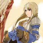  agrias_oaks armor bad_id bad_pixiv_id blonde_hair braid final_fantasy final_fantasy_tactics gloves kagematsuri long_hair multiple_girls ovelia_atkascha red_eyes single_braid 