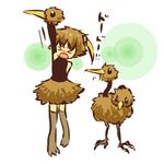  &gt;_&lt; bare_shoulders bird boots brown_hair closed_eyes doduo elbow_gloves gen_1_pokemon gloves hitec moemon personification pokemon pokemon_(creature) puppet short_hair simple_background skirt sleeveless standing thigh_boots thighhighs translated trembling zettai_ryouiki 