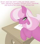  cheerilee_(mlp) english_text equine female feral friendship_is_magic green_eyes hair horse long_hair looking_at_viewer mammal my_little_pony pink_hair pony seductive smile text v-invidia 