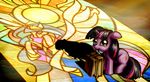  cutie_mark equine female feral friendship_is_magic harwick horn horse light mammal my_little_pony pony princess princess_celestia_(mlp) purple_eyes royalty shadow solo stained_glass twilight_sparkle_(mlp) unicorn upset winged_unicorn wings young 