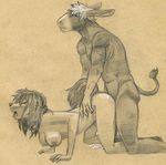  anthro breasts canine cum dog doggy_position doggystyle donkey duo equine female from_behind male mammal sex straight tush 