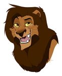  feline feral knon lion lion_king_style looking_at_viewer male mammal plain_background smile solo white_background 