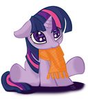  equine fauxsquared female feral friendship_is_magic hair horn horse looking_at_viewer mammal my_little_pony pony purple_eyes scarf smile solo twilight_sparkle_(mlp) two_tone_hair unicorn young 