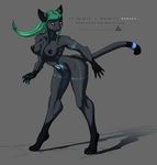  akraza alien areola breasts cat cyber delta.dynamics digital feline female grey_background hi_res mammal navel nipples nude plain_background power_symbol shadow 