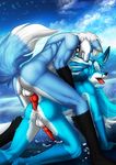  abs all_fours anal anal_penetration animal_genitalia anthro balls biceps big_penis black_fur blue blue_eyes blue_fur blue_theme butt canine canine_penis chaoticicewolf collar commission cum cum_in_ass cum_inside cum_on_balls cum_on_butt cum_on_penis cumshot cute darkgoose darkshadowfox doggy_position doggystyle erection eyes_closed fangs fox from_behind fur gay kneeling knot leaking male mammal muscles naughty nude orgasm pecs penetration penis sex sheath slim spiked_collar standing tongue white white_fur wolf wolfy 