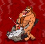  anal anal_penetration balls beast beast_(disney) beauty_and_the_beast biceps canine chest_tuft cum cum_in_ass cum_inside cumshot disney erection eyes_closed fangs fur gay handjob horn kneeling lying male mammal muscles nude on_back orgasm paws pecs penetration penis pose saliva sex sketch tongue tuft wolf 