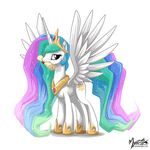  equine female feral friendship_is_magic horn horse mammal my_little_pony mysticalpha pony princess princess_celestia_(mlp) royalty scroll solo winged_unicorn wings 