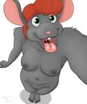  breasts female first_person_view green_eyes hair mammal matthew_the_mouse mouse mouth nipples perspective plain_background pose pubes red_hair rodent solo tongue white_background 