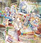  :d alternate_costume bad_id bad_pixiv_id bat_wings blonde_hair blue_eyes blue_hair bottle braid brown_hair cake color_&amp;_color crescent cup embellished_costume flandre_scarlet flower food fruit_punch grin hair_flower hair_ornament hair_tubes hakurei_reimu hat hat_ribbon holding izayoi_sakuya kirisame_marisa lavender_hair long_hair maid maid_headdress multiple_girls mushroom open_mouth patchouli_knowledge purple_eyes purple_hair red_eyes remilia_scarlet ribbon short_hair side_ponytail silver_hair single_braid smile steam teacup touhou tray twin_braids wings yellow_eyes 