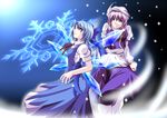  2girls blue_hair bow character_request cirno hair_bow letty_whiterock maid multiple_girls pandora_(angelfeather-heart) red_eyes short_hair touhou 