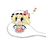  black_eyes blonde_hair blush crystal fang flandre_scarlet hat lowres open_mouth rebecca_(keinelove) red_eyes rice_spoon short_hair solo spoon touhou wings 