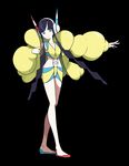  1girl absurdres black_background blue_eyes female flats full_body gym_leader headphones highres kamitsure_(pokemon) long_hair official_art ohmura_yusuke pokemon pokemon_(game) pokemon_bw2 puffy_jacket simple_background solo standing toe_cleavage twintails 