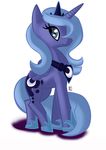  blue_hair crown cute cutie_mark equine fauxsquared female feral friendship_is_magic hair horn horse looking_back mammal my_little_pony pony princess_luna_(mlp) smile solo tiara winged_unicorn wings 