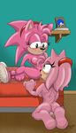  amy amy_rose amy_rose_(classic) classic_amy cunnilingus female hedgehog lesbian mammal masturbation oral oral_sex pussy sega selfcest sex sonic_(series) sonic_the_hedgehog spazman square_crossover vaginal 