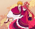  1girl ali_baba_saluja chinese_clothes dress flower hair_ornament hanfu long_hair magi_the_labyrinth_of_magic orange_eyes orange_hair red_flower red_rose ren_kougyoku rose sitting sleeves_past_wrists slippers temari114 very_long_hair 