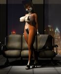  big_breasts bikini breasts canine city clothed clothing female fox high_heels looking_at_viewer mammal night piercing skimpy skyscraper sofa solo swimsuit vic34677 wide_hips 