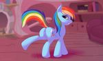  anus book butt cutie_mark equine female feral friendship_is_magic hair hi_res mammal multi-colored_hair my_little_pony nude pegasus presenting presenting_hindquarters pussy rainbow_dash_(mlp) rainbow_hair raised_tail skipsy solo standing wings 