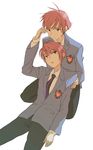  blazer brothers hitachiin_hikaru hitachiin_kaoru jacket moq_(moq_kaikata) multiple_boys necktie ouran_high_school_host_club pants school_uniform siblings twins 