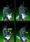  &lt;3 blue_hair blush changeling comic duo english_text equine fangs female feral friendship_is_magic green_eyes green_hair hair horn horse looking_at_viewer male mammal my_little_pony omny87 pony queen_chrysalis_(mlp) shining_armor_(mlp) straw text unicorn wings 