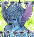  bishonen blue_hair chibi disney hair hiwai jyoka lilo_and_stitch male nightmare_fuel notched_ear sharp_teeth solo stitch teeth what what_has_science_done 