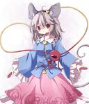 animal_ears bad_id bad_pixiv_id cosplay fuuen_(akagaminanoka) grey_hair hairband heart komeiji_satori komeiji_satori_(cosplay) long_sleeves looking_at_viewer mouse_ears mouse_tail nazrin open_mouth outstretched_arms pink_skirt red_eyes shirt skirt solo tail third_eye touhou wide_sleeves 