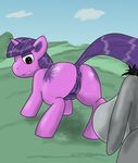  absurd_res angry anus butt crossover cutie_mark donkey eeyore equine female feral friendship_is_magic fur hair hi_res horn horse looking_at_viewer mad male mammal multi-colored_hair my_little_pony nipples pony purple_fur pussy smile teats twilight_sparkle_(mlp) unicorn wide_hips winnie_the_pooh winnie_the_pooh_(franchise) zekromlover 