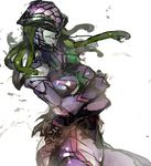  bodysuit crossed_arms demizu_posuka gorgon green_skin kamen_rider kamen_rider_wizard_(series) medusa_(kamen_rider_wizard) solo white_background 