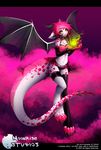  breasts clothed clothing dragon female green_eyes hair horn magic pink_hair pink_theme scalie skimpy solo tofu93 wings 
