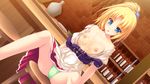  blonde_hair blue_eyes blush breasts carlyle_mel game_cg honey nipples no_bra open_shirt panties ryuuyoku_no_melodia tenmaso underwear whirlpool 