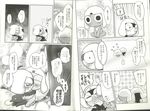  black_and_white blush comic frog gay hug japanese_text keronian keroro male monochrome sgt._frog tamama text translation_request 