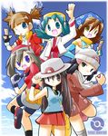  :p ;) alternate_costume bad_id beanie bike_shorts blue_(pokemon) coat copyright_name crystal_(pokemon) fangs fingerless_gloves gloves haruka_(pokemon) hat hikari_(pokemon) hitomi_(pokemon_ranger) holding holding_poke_ball long_hair looking_at_viewer mint_(pokemon) multiple_girls one_eye_closed poke_ball poke_ball_(generic) pokemon pokemon_(game) pokemon_card_gb pokemon_dppt pokemon_frlg pokemon_gsc pokemon_platinum pokemon_ranger pokemon_ranger_uniform pokemon_rse pokemon_trading_card_game porkpie_hat rascal smile tongue tongue_out twintails vs_seeker winter_clothes 