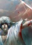  a9219669 blood blood_in_mouth gintama headband japanese_clothes joui katana male_focus realistic red_eyes sakata_gintoki silver_hair solo sword weapon 