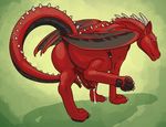  anus claws cum digitigrade dragon dripping erection feral hindpaw horn male nude paws penis pose red_body red_dragon red_penis red_scales scalie smile solo spikes thestory wings xdyuxd yuri_(xdyuxd) 