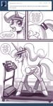  butt comic cutie_mark english_text equine female feral friendship_is_magic hair horn john_joseco long_hair looking_at_viewer mammal my_little_pony open_mouth princess_celestia_(mlp) royalty solo sweat text tumblr winged_unicorn wings 