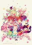  1girl bad_deviantart_id bad_id brown_eyes brown_hair clavies copyright_name emolga gen_5_pokemon hat holding holding_poke_ball kyouhei_(pokemon) long_hair mei_(pokemon) minccino munna oshawott poke_ball pokemon pokemon_(creature) pokemon_(game) pokemon_bw2 pokemon_trainer reuniclus signature simple_background snivy tepig top_hat 