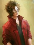  brown_hair gintama hangleing highres male_focus realistic sakamoto_tatsuma solo sunglasses 