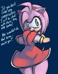  breast_squish breasts female green_eyes hair hairband hedgehog mammal pink_hair sega sonic_(series) tears thefuckingdevil 