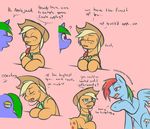  colored comic cowboy_hat cutie_mark english_text equine fatalfox female feral freckles friendship_is_magic green_eyes green_hair hair hat horse lesbian mammal multi-colored_hair my_little_pony pegasus pony purple_eyes pussy_juice rainbow_dash_(mlp) text wings 