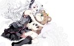  dress eyepatch goth-loli hatsune_miku headphones long_hair no_more pink_eyes teddy_bear vocaloid white white_hair 