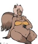  anthro breasts brown_hair chubby cleavage eyewear female glasses hair hlooking_at_viewer looking_at_viewer overweight pregnant ritts sitting solo thigh thighs yellow_eyes 