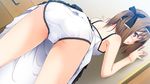  ano_ko_wa_ore_kara_hanarenai ass blush brown_hair dress game_cg giga miyama_momiji panties underwear usume_shirou 