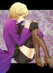  alois_trancy blonde_hair blue_eyes boots full_body kuroshitsuji male_focus ribbon thighhighs ymsr 