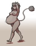  black_hair breasts feline female hair lion mammal nipples nude pregnant ritts solo 
