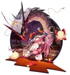  &gt;_&lt; absurdres aerial_fireworks antenna_hair architecture azur_lane braid china_dress chinese_clothes dragon dress dynamite east_asian_architecture eastern_dragon explosive fireworks hair_on_horn hair_over_one_eye highres horns huge_horns long_hair long_sleeves looking_at_viewer manjuu_(azur_lane) mechanical_horns mixed-language_commentary multicolored_horns non-humanoid_robot official_alternate_costume pink_hair pink_shoes pink_shrug prinz_rupprecht_(azur_lane) prinz_rupprecht_(the_gate_dragon_advent)_(azur_lane) purple_eyes robot robot_dragon shoes transparent_background twin_braids two-tone_horns very_long_hair zecond 
