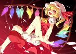  blonde_hair bloomers flandre_scarlet foreshortening hat koikawa_minoru mary_janes nail_polish red_eyes red_nails shoes side_ponytail solo touhou underwear wings 