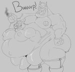  abdominal_bulge anthro belly big_belly big_butt bulldog burping butt canid canine canis cigar disney domestic_dog garter_straps huge_belly male male_pred mammal mastiff mature_male mc_morrales molosser muscular muscular_male open_mouth pete_(disney) same_size_vore vore 