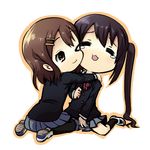  &gt;_&lt; :3 ;t =_= b3 bad_id bad_pixiv_id blush cheek-to-cheek chibi closed_eyes hirasawa_yui hug k-on! lowres multiple_girls nakano_azusa one_eye_closed open_mouth pantyhose school_uniform smile tears 